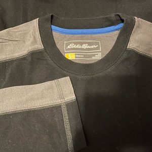 EDDIE BAUER TRAVEX LOOKOUT SPORT ACTIVEWEAR LONG SLEEVE BLACK STRIPE SHIRT SMALL
